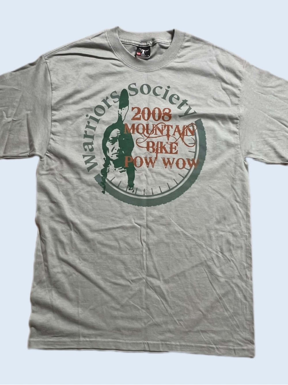 Vintage Y2K Mountain Bike Pow Wow T Shirt Hanes Beefy T Men's MEDIUM